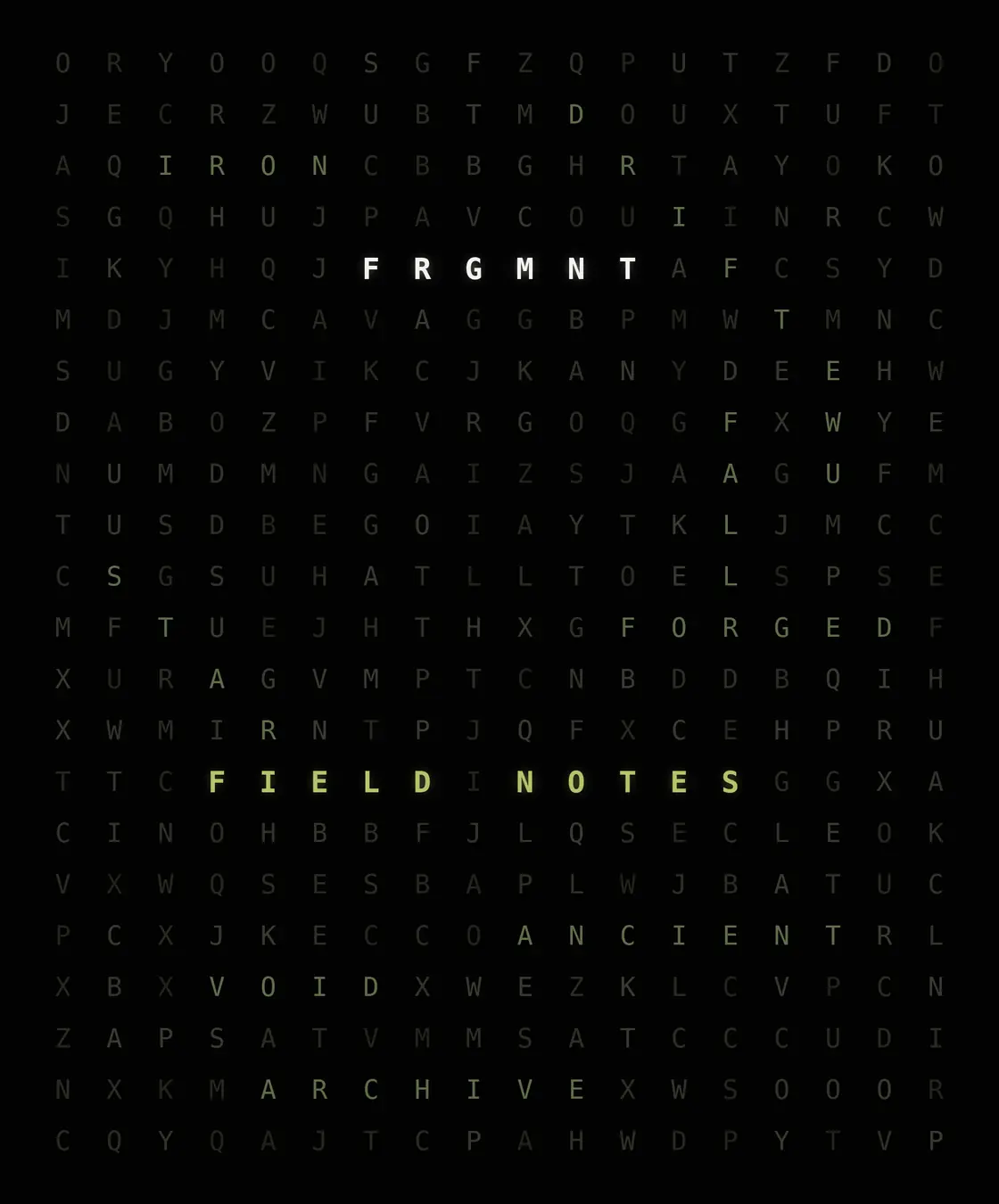 FRGMNT — Field Notes